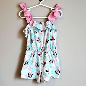 Disney 3T Minnie Mouse Teal and Pink Romper